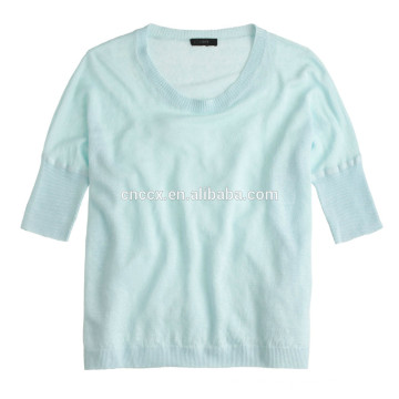 15JWL0230 Frau Leinen Sommer Kurzarm Pullover T-Shirt